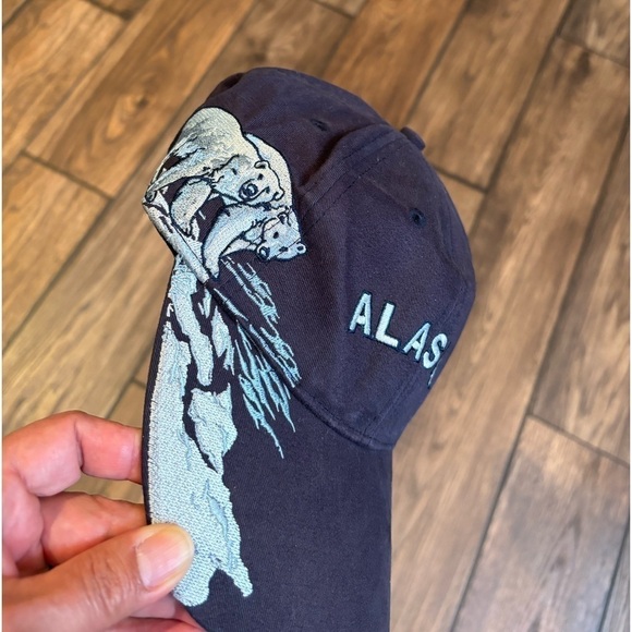 Tongass Trading Co ALASKA Emroidered Polar Bear Logo Adjustable Strap Hat Cap - Picture 2 of 7